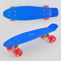 Пенни борд "Best Board", СИНИЙ, СВЕТ, доска = 55см, колеса PU d = 6см