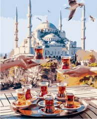 Набір для розпису по номерах Чаювання у Стамбулі Strateg розміром 40х50 см (HH056)