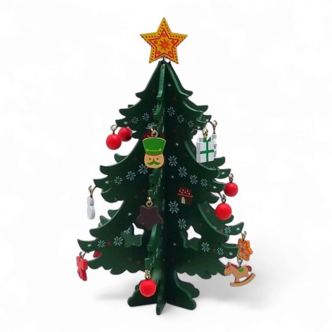 Деревянная декоративная елка MIC с игрушками 18 см (ZT-2-1706ЛК)