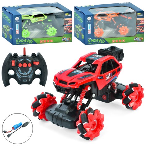 Р/К Машинка 2,4G, акум, 19см, 1:20, світло, пара, колеса-ролики, амортизатори,4х4,USBзарядне, 3 кольори, в кор-ці, 29-16-14см /8/