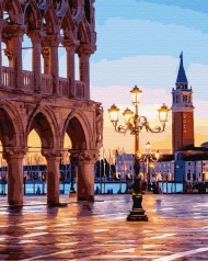 Картина по номерам 40*50 Вечерняя площадь Венеции