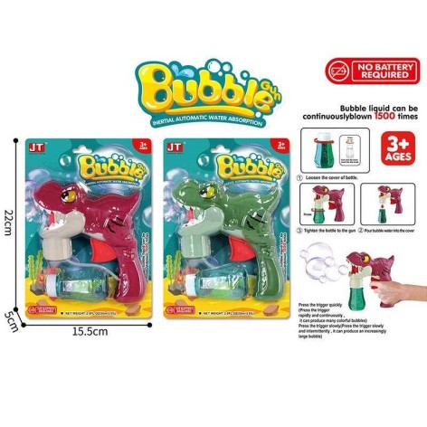 Пістолет з мильними бульбашками 2 кольори, на листі 