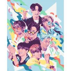 Картина по номерам Аниме, K-Pop, BTS (БТС) 40*50 см Оригами LW 3288