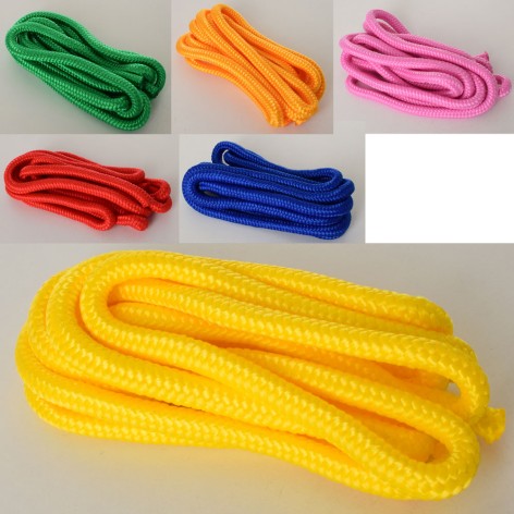 Спортивний інвентар мотузка для гімнастики, 2,5м, 6 кольорів, 17-6-6 см