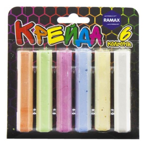 Кольорові крейди, 6 кольорів