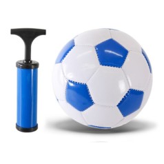 Мяч футбольный PVC №2 с насосом (бело-синий)