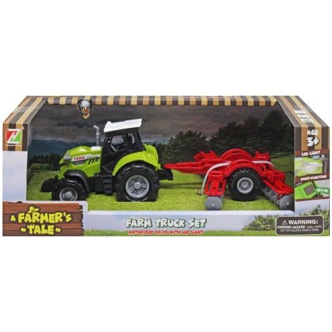 Трактор свет, звук, навесное оборудование, в коробке