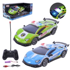 Радиокерованная спортивная Полицейская машина свет звук 26*13,5*12 см 2 цвета