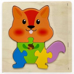 Вкладиш-пазл дерев'яний "Білочка" (15х15 см)