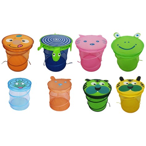 Кошик для іграшок 40-40-в42см, кришка (липучка), сітка, 8 видів, в пакеті, 42-42-2см 