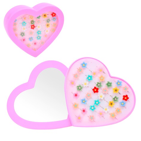 Кольцо металл, цветок, 36шт в кор.(сердце), 15,5-14-3,5см /2