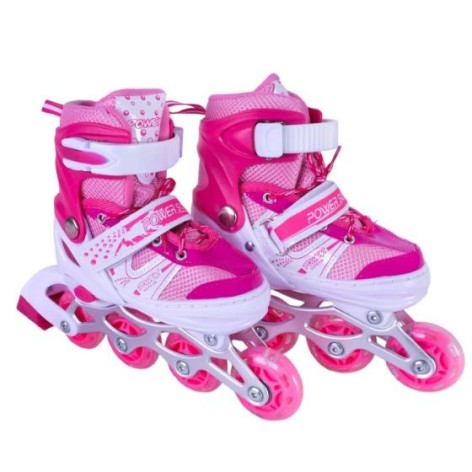 Роликовые коньки размер L (38-41) колеса PVC (РОЖЕВЫЕ)