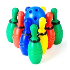 Кегли детские Toys Plast пластиковые 9 шт и шар для боулинга