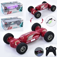 Р/К машинка 2,4G, акум, 27см, трюкова, світло, гумові колеса, USBзарядне, 3 кольори, в кор-ці, 31-12-19см 