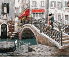 Картина по номерам VA-1596 "Пара на мосту у Венеції" розміром 40х50 см