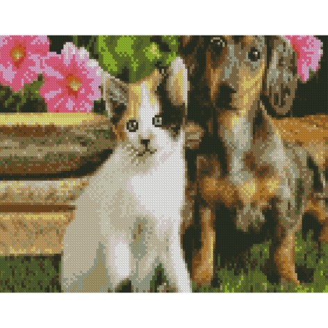 Набір для творчості алмазна картина Вухасті друзі Strateg розміром 30х40 см (HX524)