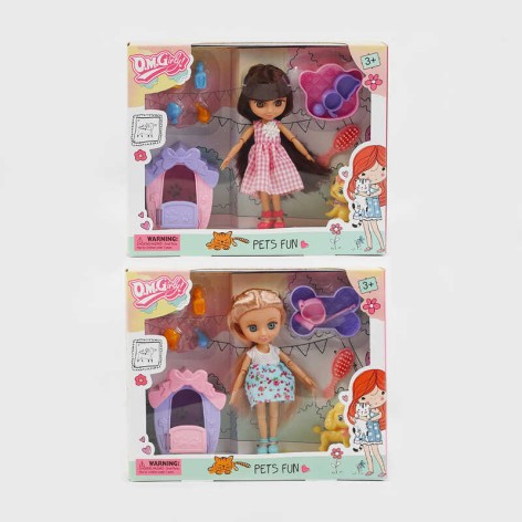 Лялька 2 види, висота 15 см, фігурка улюбленця, будиночок, аксесуари, в кор. 