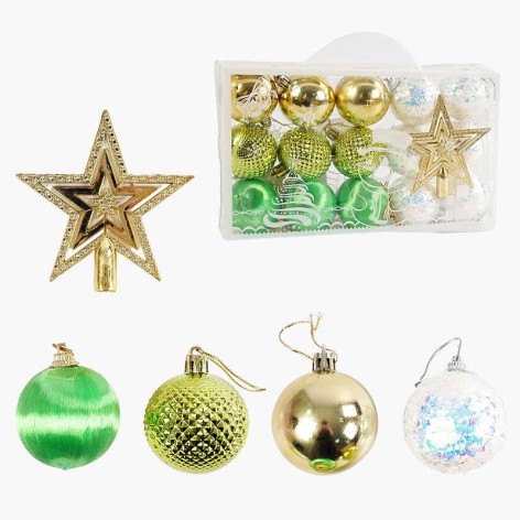 Новорічні прикраси на ялинку 15 штук кульки D=5 см (96)
