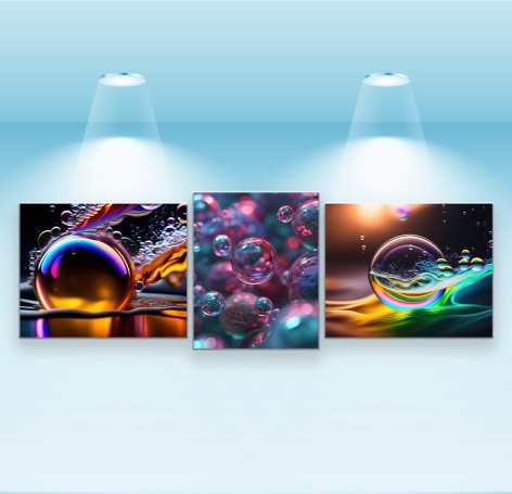 Набір постерів Riviera Blanca "Макро веселка" 3 шт на полотні 40x50 см (PS-143)