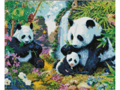 Набор для творчества алмазная картина Счастливая семья панд Strateg размером 30х40 см (KB125)