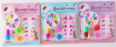 Косметика 3 види, лак, накладні нігті, блискітки, на листі 