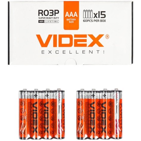 R03P Батарейки Videx AAA, солевые (4332), 4 шт