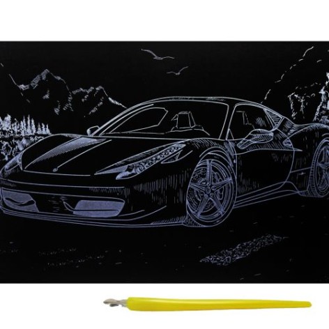 Гравюра "Silver Metallic: Спортивний автомобіль" (А4)