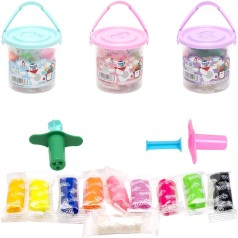 Ароматизований моделін в відрі №2262 6,5*7см, 10 кольорів + прес 