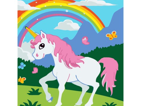 Набір для розпису за номерами Єдиноріг у казці Strateg розміром 20х20 см (HH5861)