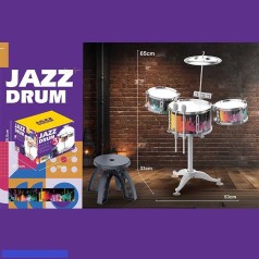 Барабанна установка розмір: 53х33х65 см, барабанні палички, стільчик, в кор. /12/