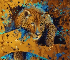Набор для росписи по номерам Усталый леопард Strateg размером 40х50 см (GS1008)