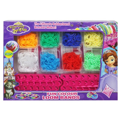 Резиночки для плетения J 198-3 8 цветов, станок для плетения, 2 крючка, в коробке