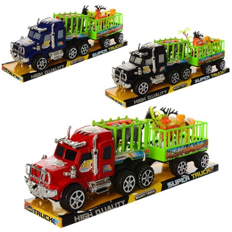 Трейлер інерц.,35см, тварини 5 шт., 3 кольори, бліст., 37-13-9 см. 