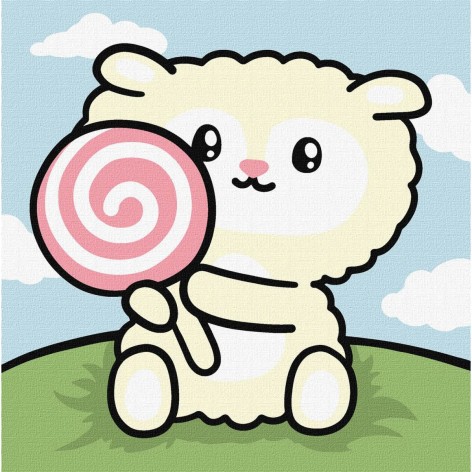Набор для росписи по номерам для детей "Веселый баранчик" 18х18см