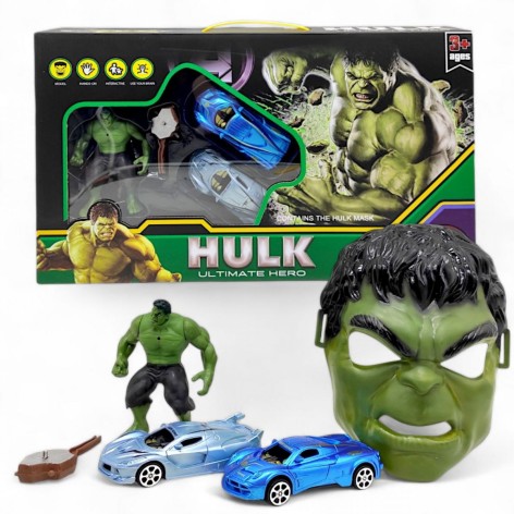 Набір ігровий "Халк" - маска, фігурка, 2 машинки, аксесуар