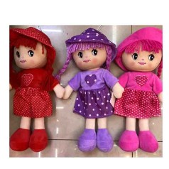 Кукла 34см, мягконабивная, петелька, 3 цвета, в п/э, 15-34-7см 