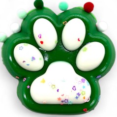 Лапка-антистрес велика, 11 см, таба, Новорічна (біла)