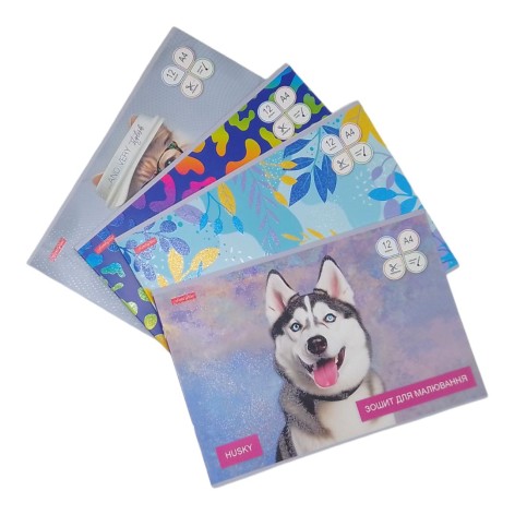 Альбом А4 12 л., 120(100)г/м? скоба с перфорацией, ГЛИТТЕР HOLOGRAPHIK SILVER, микс видов