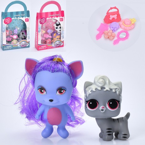 Собака VIP, 2шт, 6см, аксессуары, микс видов, в п/э, 15-26-5см 