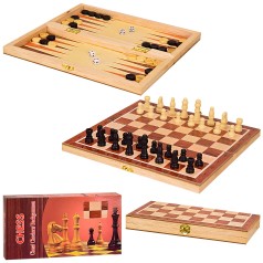 Набор настольных игр 3в1 "Шахматы деревянные, шашки, нарды"