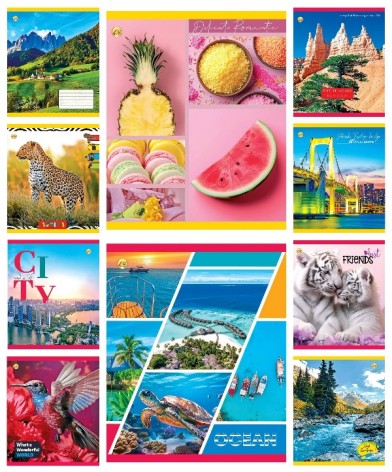 Зошит 36 арк.лінія Тверда 52400 Мікс 36ЛВ1, 20/240, 10к. ціна за 20 шт.