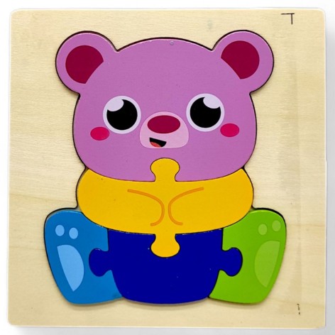 Вкладиш-пазл дерев'яний "Ведмежа" (15х15 см)