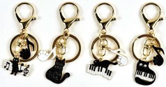 Брелок металевий "Кіт музичний" 6см, 4в.(50 * 12)