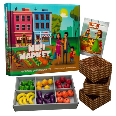 Настільна гра Strateg "Міні маркет" для розвитку рахунку та моторики (302)
