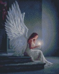 Набор для творчества алмазная картина Девушка-ангел Strateg размером 30х40 см кр (HX470)