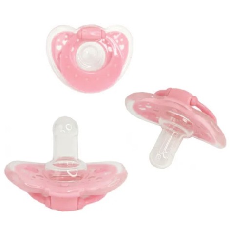 Пустушка силіконова, кругла (0+) рожева