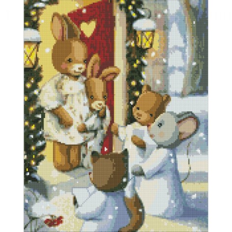 Набір з алмазною мозаїкою "Магія колядок" з АВ стразами 40х50см