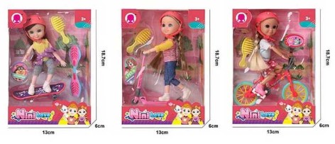 Кукла 3 вида, аксессуары, в кор., микс видов 