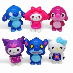 Сквиш антистресс "Стич/аниме Sanrio (Куроми, Хэллоу Китти, Моя Мелоди), микс, 1 штука