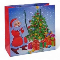 Пакет Новый год Елка с подарками 23 х 10 х 22 см
